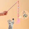 Interactive Cat Feather Teaser Wand Toy