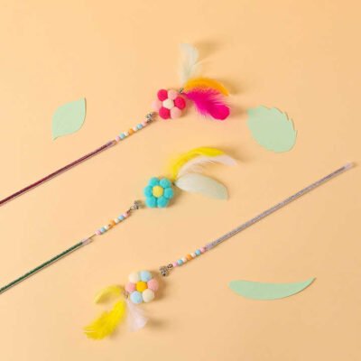 Cat Wand Hairball Toy Stick