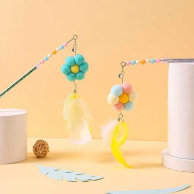 Cat Wand Hairball Toy Stick