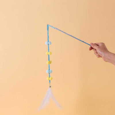 Interactive Cat Feather Teaser Wand Toy